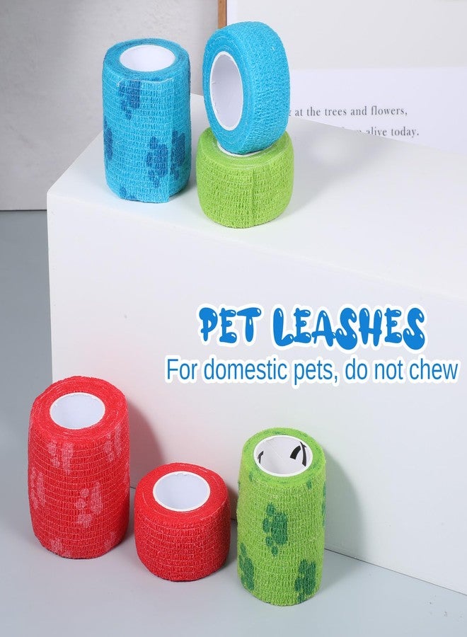 Xelsluthe 6 Pcs Dog Bandage Wrap Cohesive Bandages Self Adhesive Bandage Wraps for Dogs Pet Horses Animals Ankle Sprains and Swelling 1 inch /2 inch × 5 Yards (Paw Prints) - Image 5